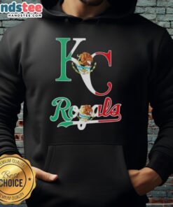Alt Text: Kansas City Royals baseball hoodie featuring a Mexican flag design, perfect for fans celebrating their heritage.