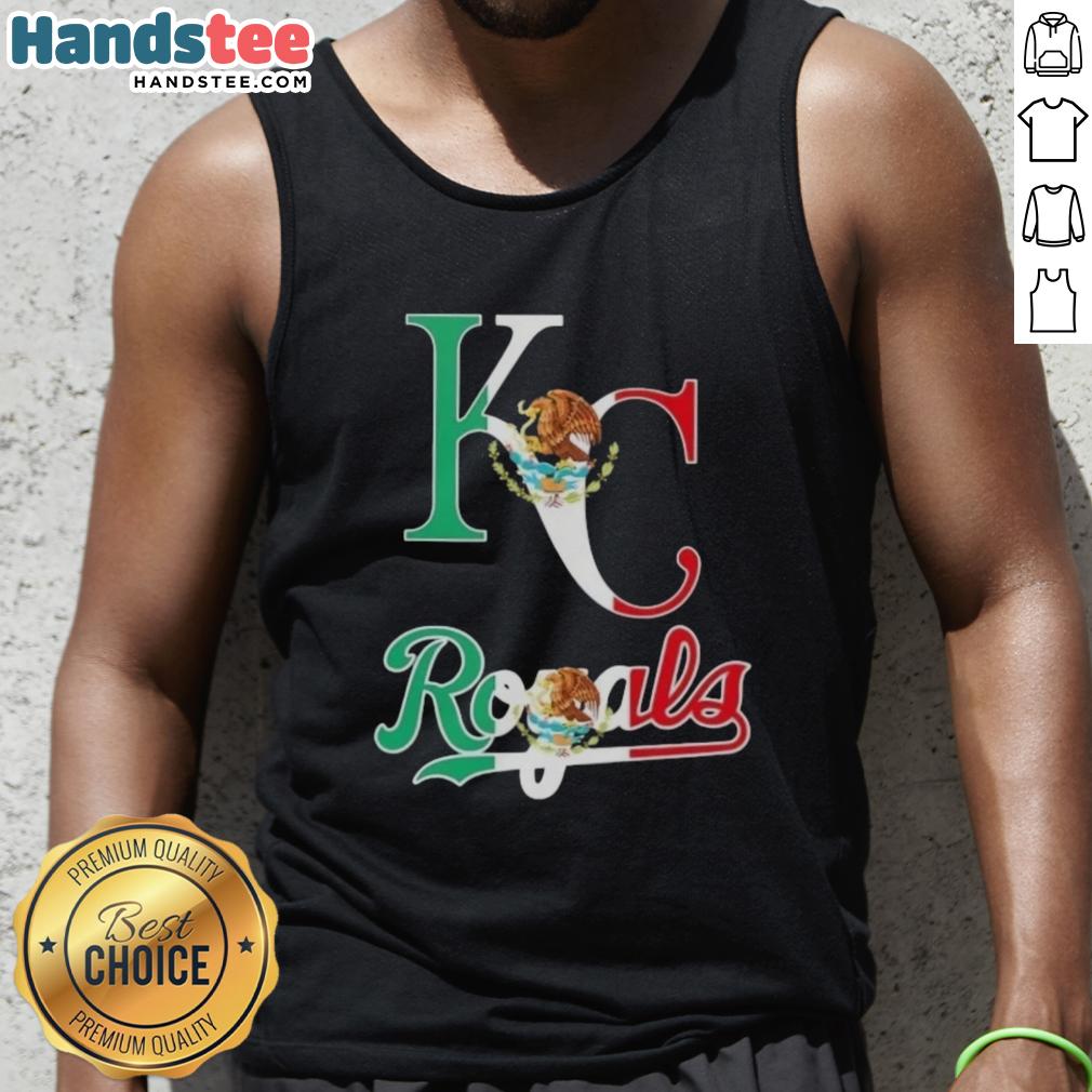 happy-kansas-city-royals-baseball-x-mexican-flag-tank-top Happy Kansas City Royals baseball fan wearing a Mexican flag tank top, celebrating team spirit and cultural pride.