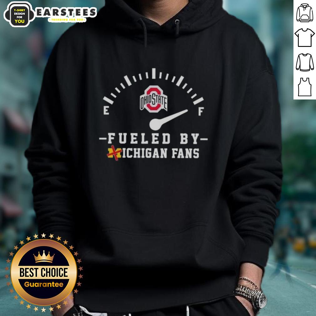 happy-ohio-state-buckeyes-fueled-by-xichigan-fans-hoodie Alt Text: Happy Ohio State Buckeyes fans wearing Xichigan hoodie, celebrating victory at a football game.