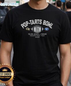 Happy Pop-Tarts Bowl 2025 T-Shirt featuring Georgia Tech Yellow Jackets vs BYU Cougars football design.