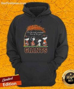 Happy San Francisco Giants hoodie featuring Snoopy and friends, perfect for autumn and celebrating the season.