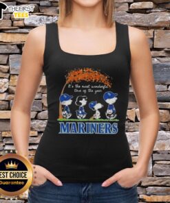 Happy Seattle Mariners X Peanuts Snoopy tank top for autumn, celebrating the most wonderful time of the year.