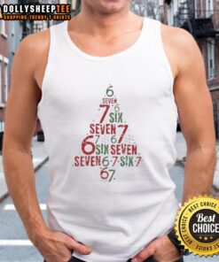 Happy Six Seven Christmas Tree meme on a tank top, featuring festive design and playful holiday spirit