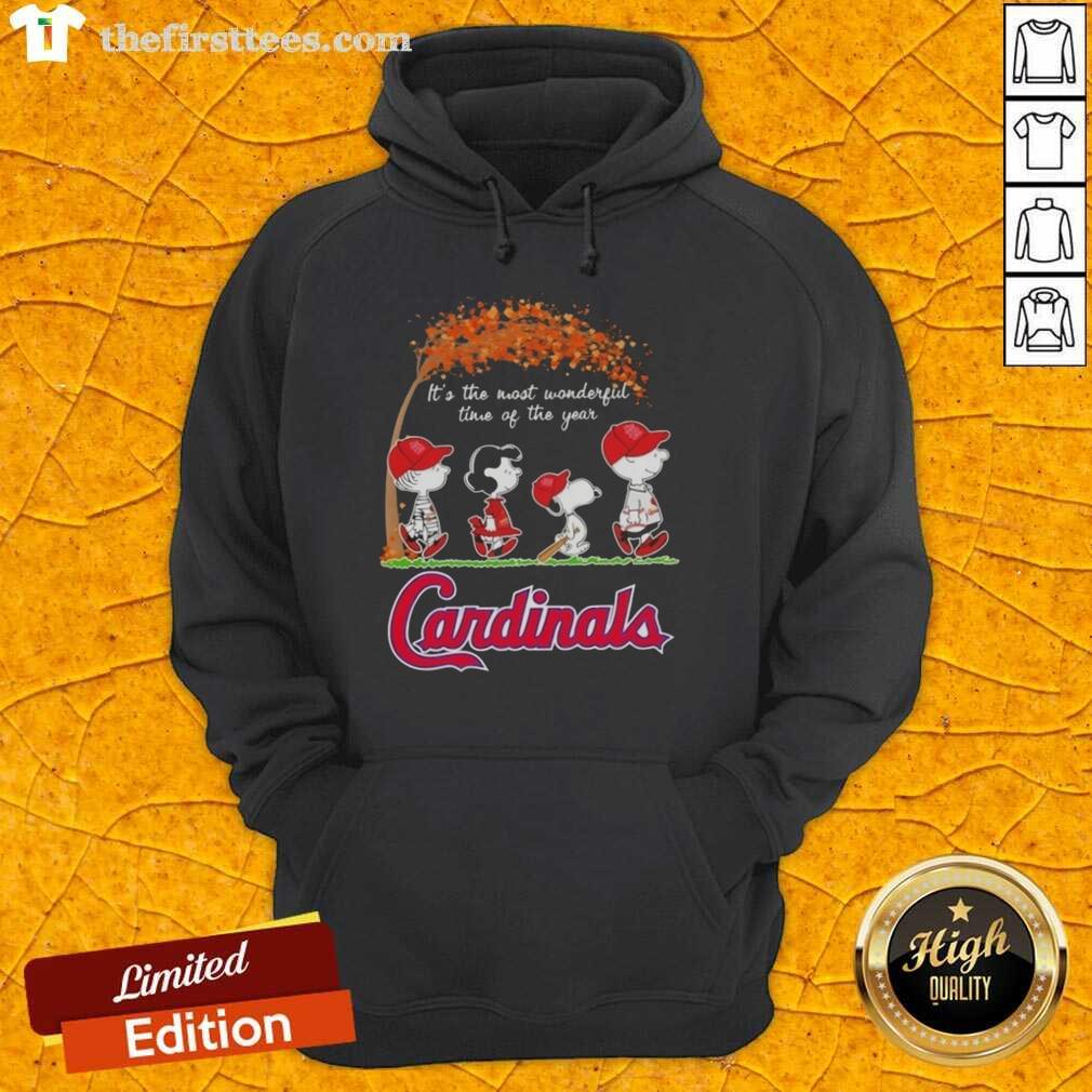 happy-st-louis-cardinals-x-peanuts-snoopy-and-friends-autumn-its-the-most-wonderful-time-of-the-year-hoodie Happy St. Louis Cardinals hoodie featuring Snoopy and friends, perfect for autumn and celebrating the holiday season.