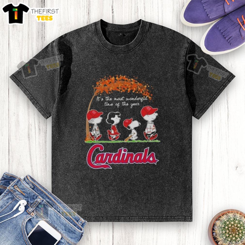 happy-st-louis-cardinals-x-peanuts-snoopy-and-friends-autumn-its-the-most-wonderful-time-of-the-year-washed-t-shirt Happy St. Louis Cardinals X Peanuts Snoopy and Friends autumn t-shirt, perfect for celebrating the most wonderful time of the year.