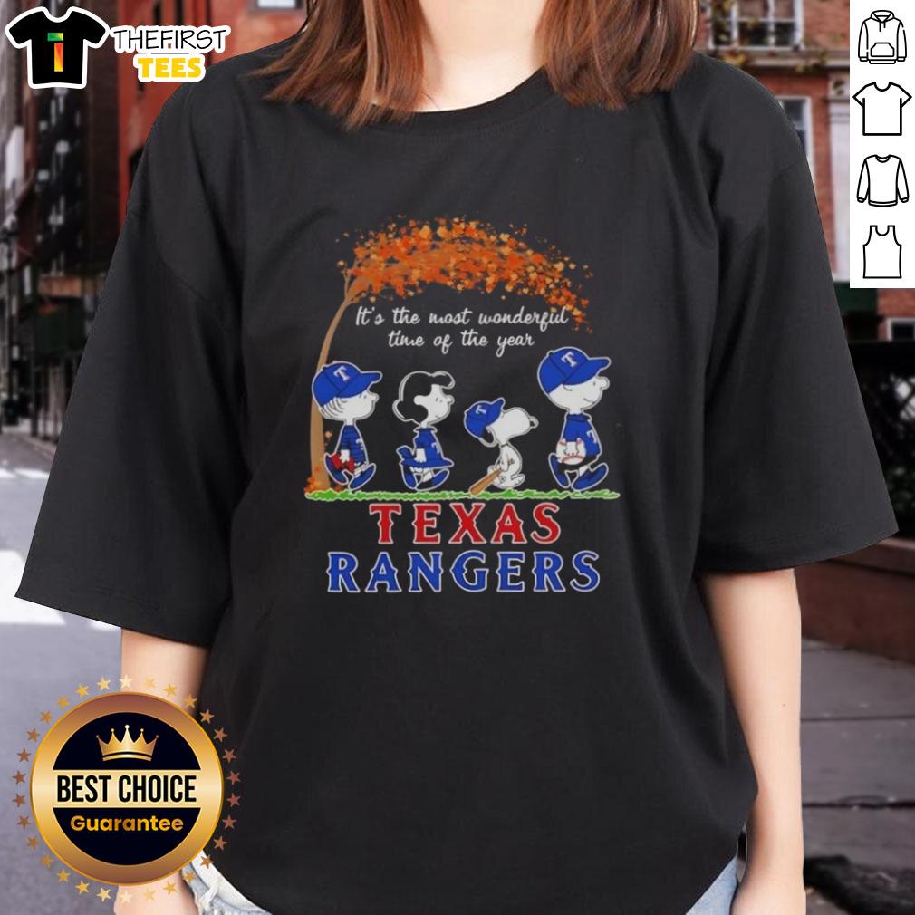 happy-texas-rangers-x-peanuts-snoopy-and-friends-autumn-its-the-most-wonderful-time-of-the-year-ladies-tee Happy Texas Rangers x Peanuts Snoopy and friends autumn ladies tee, celebrating the most wonderful time of the year.