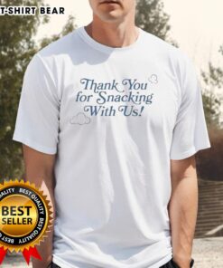Happy Thank You For Snacking With Us T-Shirt featuring vibrant graphics and a cheerful message for snack lovers.