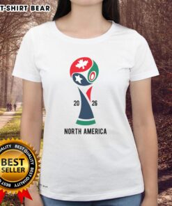 Hot 2026 International Soccer Tournament North America ladies tee featuring vibrant design and comfortable fit.