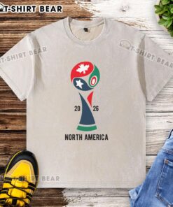 Hot 2026 International Soccer Tournament North America washed t-shirt with vibrant graphic and comfortable fit.