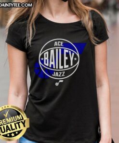 Hot Ace Bailey Utah Jazz Basketball Logo Ladies Tee featuring vibrant team colors and stylish design for fans.