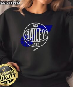 Hot Ace Bailey Utah Jazz basketball logo sweatshirt featuring vibrant colors and stylish design for fans.