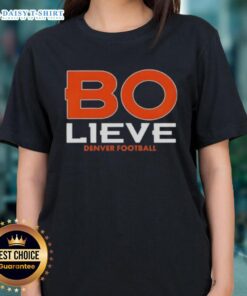 Alt Text: Hot Bo Nix NFL Denver Broncos Casa Bonita game day ladies tee featuring vibrant team colors and logo.
