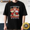 Hot Charlie Brown and Snoopy Super Bowl 82nd Anniversary T-Shirt featuring San Francisco 49ers football skyline design.