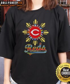 Hot Cincinnati Reds X Hispanic Ladies Tee showcasing vibrant colors and stylish design, perfect for baseball fans.