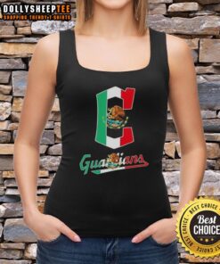 Alt Text: Hot Cleveland Guardians baseball tank top featuring a vibrant Mexican flag design, perfect for game day.