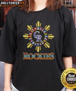 Hot Colorado Rockies X Hispanic Ladies Tee featuring vibrant colors and stylish design, perfect for outdoor adventures.