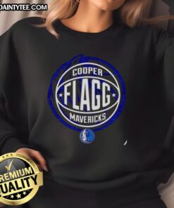 Hot Cooper Flagg Dallas Mavericks basketball logo sweatshirt showcasing vibrant team colors and stylish design.