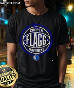 Hot Cooper Flagg Dallas Mavericks Basketball Logo T-Shirt featuring vibrant team colors and a stylish design.