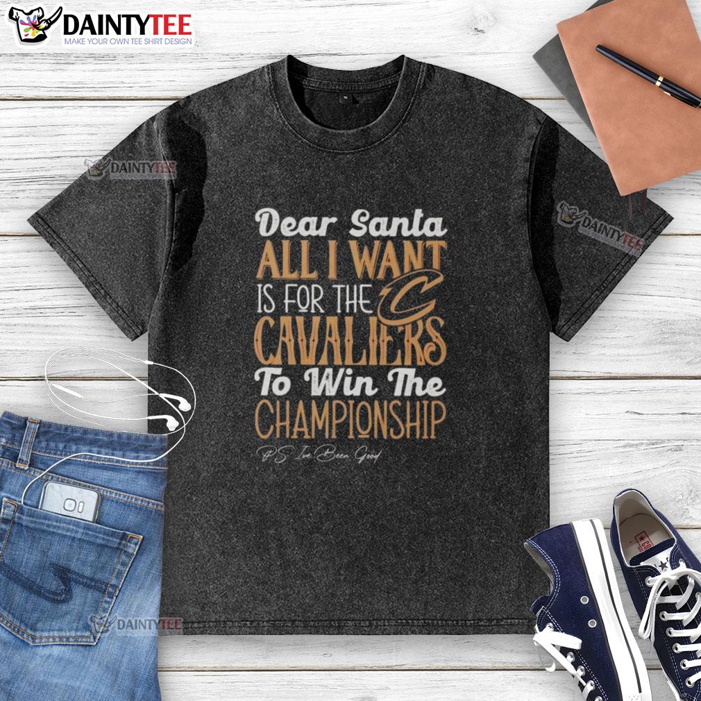 hot-dear-santa-all-i-want-is-for-the-cleveland-cavaliers-to-win-the-championship-washed-t-shirt Cleveland Cavaliers championship wish on a washed t-shirt, featuring a 'Dear Santa' graphic design.