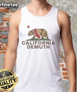 Vintage tank top featuring California bear and 'California Republic' wordplay design, perfect for summer style.