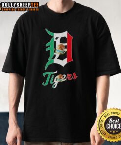 Hot Detroit Tigers Baseball X Mexican Flag T-Shirt featuring vibrant colors and unique design for fans and collectors.