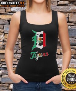 Hot Detroit Tigers baseball tank top featuring a vibrant Mexican flag design, perfect for sports fans and summer wear.