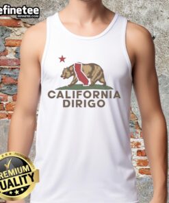 Alt Text: Vintage tank top featuring a playful 'Hot Dirigo California Bear' design, celebrating California Republic style.