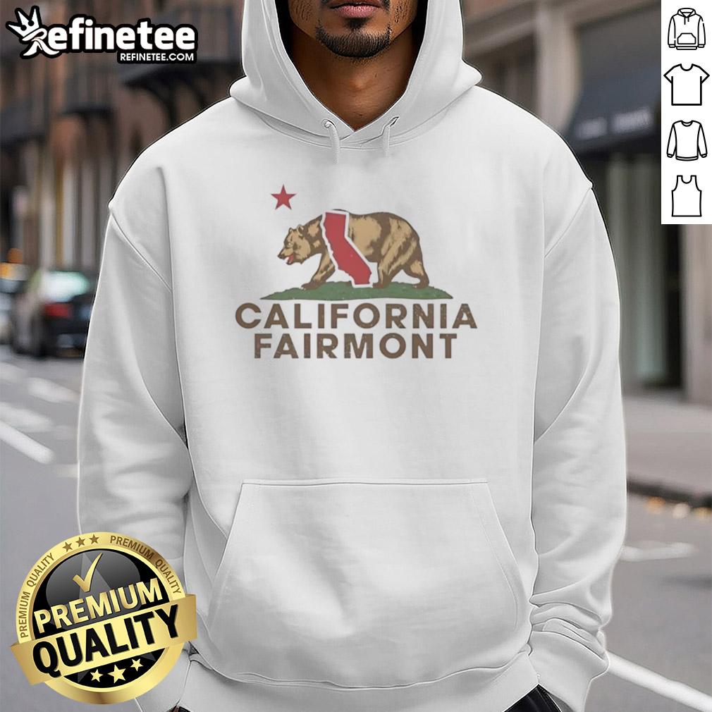 hot-fairmont-california-bear-california-republic-flag-style-hoodie Alt Text: Stylish Hot Fairmont California Bear hoodie featuring the California Republic flag design, perfect for casual wear.
