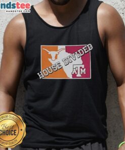 Hot House Divided tank top featuring Texas Longhorns vs Texas A&M Aggies design, perfect for game day attire.