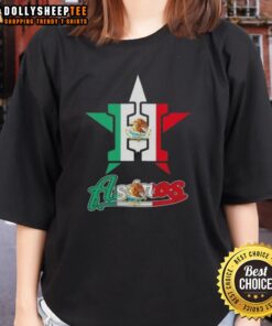 Hot Houston Astros baseball ladies tee featuring a vibrant Mexican flag design, perfect for fans and style enthusiasts.