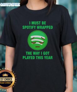 Alt Text: Hot I Must Be Wrapped Ladies Tee featuring bold graphic design, perfect for stylish casual wear this year.