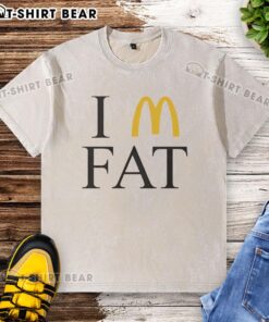 Alt Text: Hot Im Fat McDonald's washed t-shirt featuring a bold graphic design perfect for casual wear and fast food lovers.