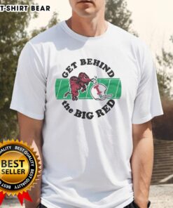 Hot Indiana University Get Behind The Big Red T-Shirt featuring bold red design, perfect for fans and supporters.