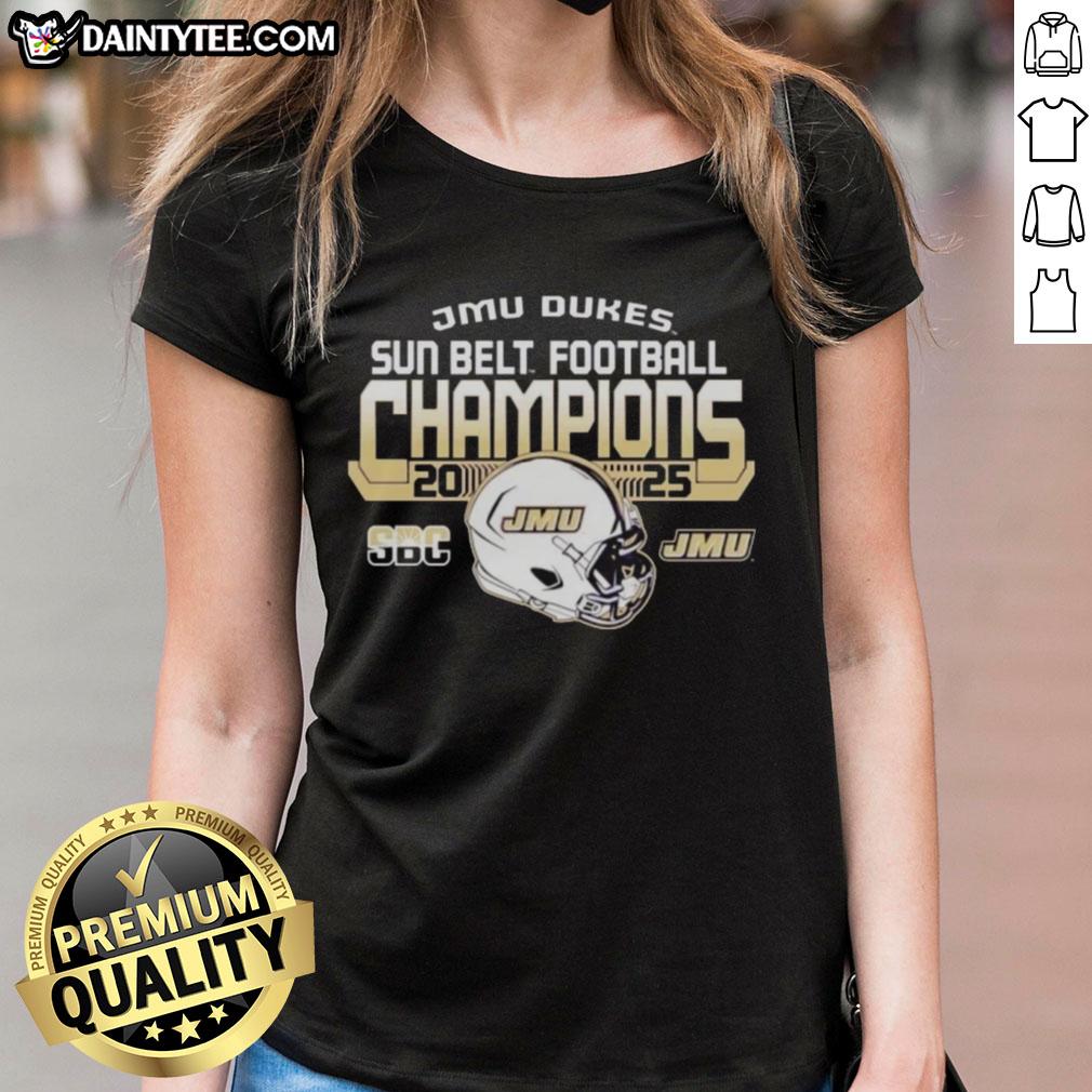 hot-james-madison-university-dukes-sun-belt-football-champions-2025-ladies-tee Hot James Madison University Dukes Sun Belt Football Champions 2025 ladies tee showcasing team pride and style.
