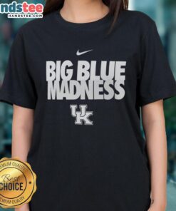 Hot Kentucky Wildcats Basketball Big Blue Madness Nike Logo Ladies Tee, perfect for fans supporting their team in style.
