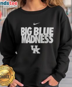 Hot Kentucky Wildcats Basketball Big Blue Madness Nike logo sweatshirt in blue, perfect for fans and sports enthusiasts.