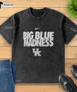 Hot Kentucky Wildcats Basketball Big Blue Madness Nike logo washed t-shirt showcasing team spirit and style.