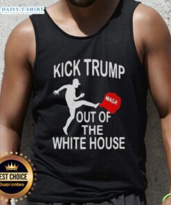 Hot Kick Trump MAGA Red Hat Out of the White House Tank Top showcasing bold political statement and vibrant design.