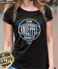 Hot Kon Knueppel Charlotte Hornets basketball logo ladies tee, featuring vibrant colors and stylish design for fans.