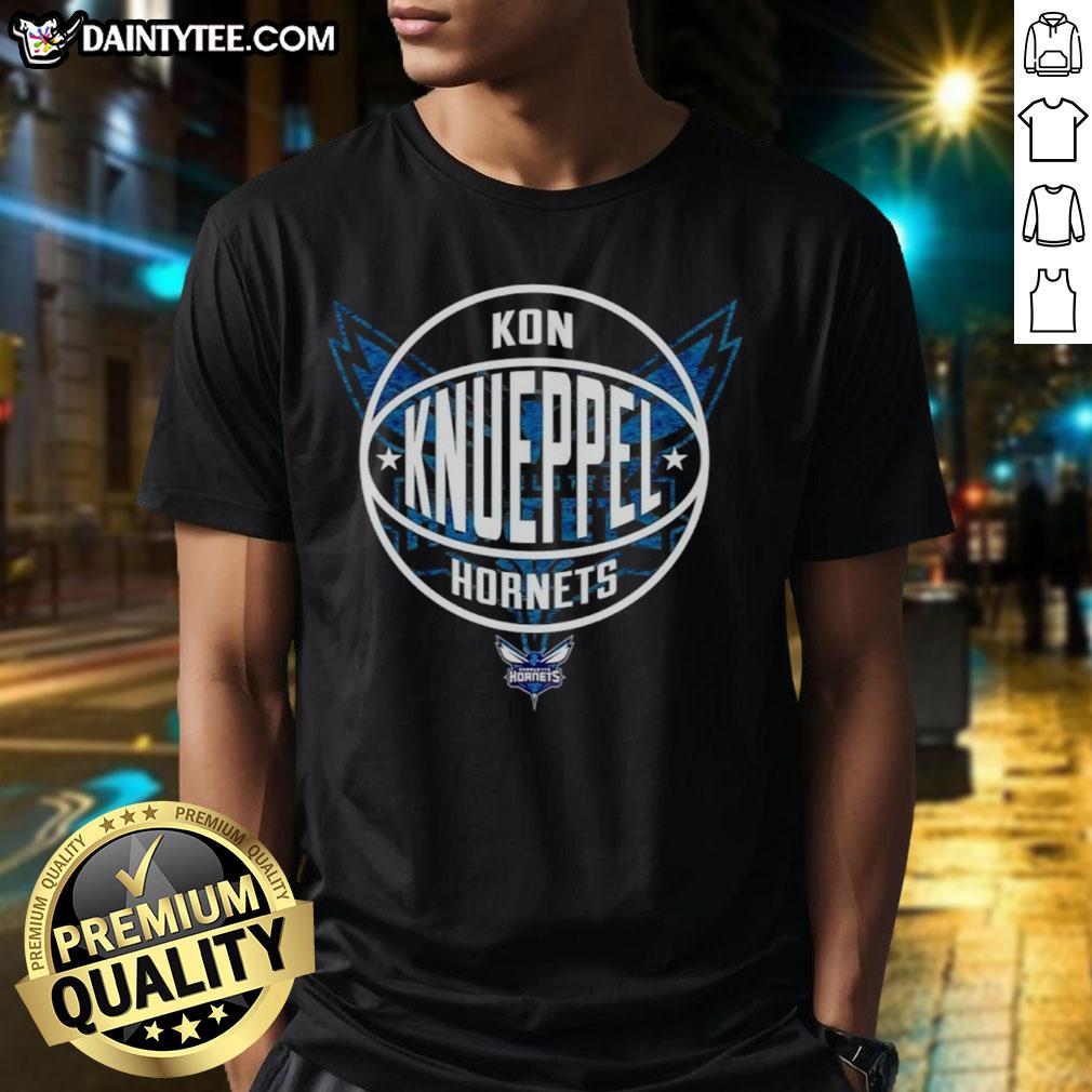 hot-kon-knueppel-charlotte-hornets-basketball-logo-t-shirt Alt Text: Hot Kon Knueppel Charlotte Hornets Basketball Logo T-Shirt featuring the iconic team logo in vibrant colors.
