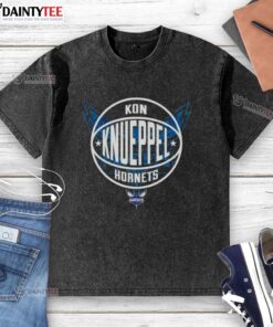 Charlotte Hornets basketball logo on a washed T-shirt, perfect for fans of the Hot Kon Knueppel collection.