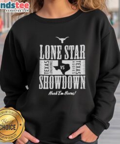 2025 Hot Lone Star Showdown sweatshirt featuring Texas Longhorns vs Texas A&M Aggies, perfect for game day fans.