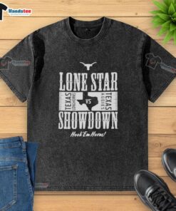 2025 Hot Lone Star Showdown t-shirt featuring Texas Longhorns vs Texas A&M Aggies design - Hook 'Em Horns!
