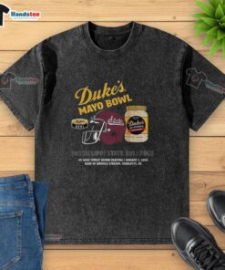 Hot Mississippi State Bulldogs 2026 Dukes Mayo Bowl washed t-shirt featuring team colors and logo for fans.