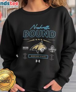 Hot Montana State Bobcats Nashville Bound neon lights sweatshirt showcasing vibrant graphics and cozy design for fans.