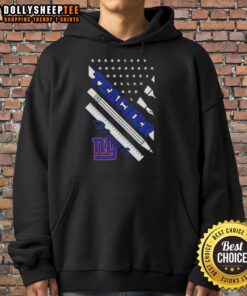 Hot New York Giants Football X Teacher American Flag Hoodie featuring bold team colors and patriotic design.