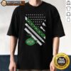 Hot New York Jets Football X Teacher American Flag T-Shirt featuring bold graphics, perfect for fans and educators.