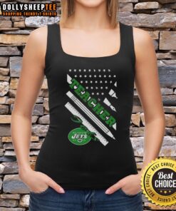 Hot New York Jets football tank top for teachers featuring an American flag design, perfect for game day.