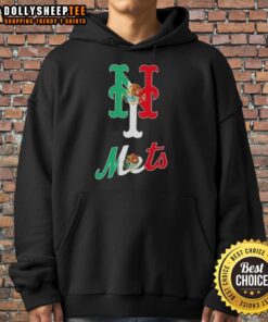 Hot New York Mets baseball hoodie featuring a vibrant Mexican flag design, perfect for fans and stylish sportswear.