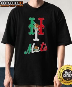 Hot New York Mets baseball T-shirt featuring the Mexican flag design, perfect for fans celebrating their heritage.